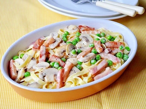 たまにはこってり☆きのこ入りクリームパスタ